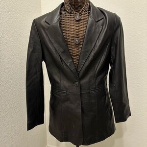 🖤 Vintage Denim & Co. 100% Genuine Leather Blazer - Small